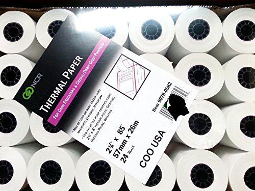 Thermal receipt paper rolls, 2-1/4in x 85&#039; 24pack ncr 9078-0582  first data fd50 for sale