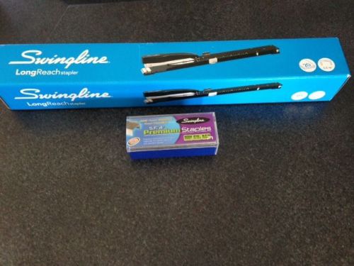 Swingline 12&#034; Long Reach Stapler ~ Adjustable Paper Stop w/ 2 boxes of staples