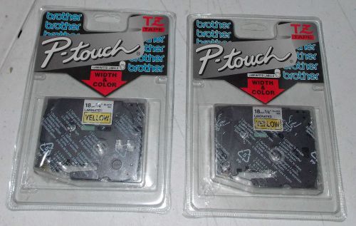 Genuine Brother P-Touch Tape TZ Tape TZ-641 Black on Yellow 2 Pack