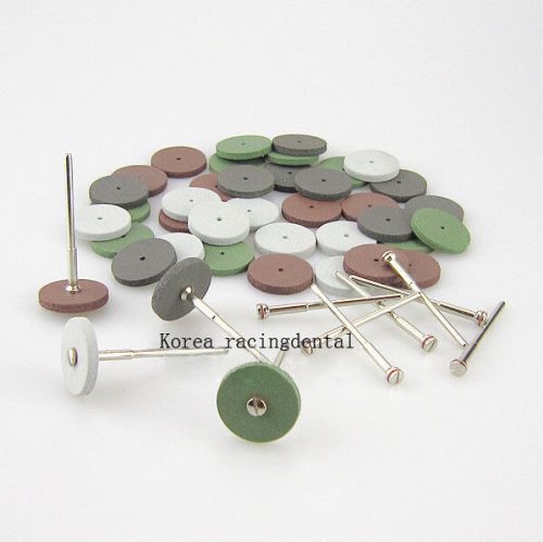 40 mixed dental lab silicone rubber polishing wheels+10 mandrel shank for sale