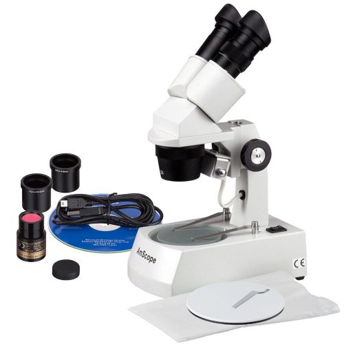 20X-40X-80X Two Light Binocular Stereo Microscope with USB Imager Camera