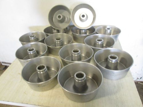 LOT OF (13) COMMERCIAL ANGEL FOODS/BUNDT CAKE FLUTED TUBE ALUMINUM BAKING PAN