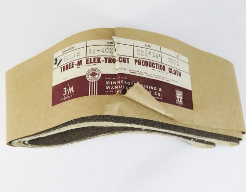 3M THREE-M ELEK-TRO- CUT  Production Cloth 2 Belts 1 1/2-40X  52.5 x 4&#034; lot WM13