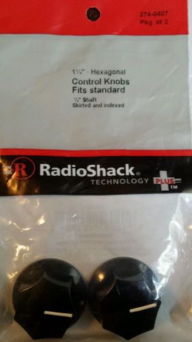 RadioShack 1 1/4&#034; Molded Hexagon Control Knobs No. 274-0407 Pkg of 2