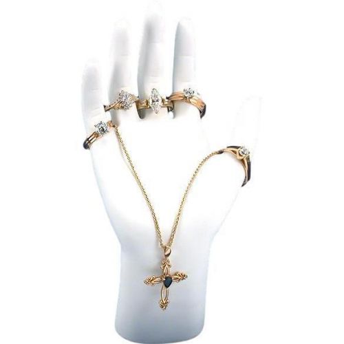 White Elegant Hand Display Ring Bracelet Jewelry Stand