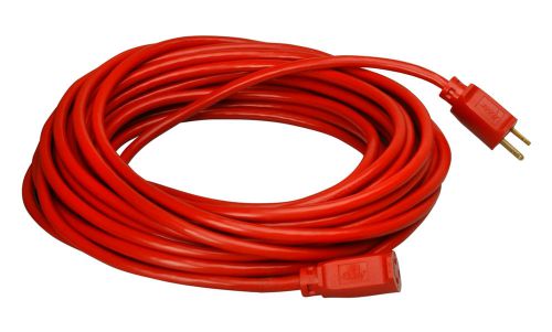 12/3 SJTW 100&#039; Red w/ Lighted Ends Extension Cord (UL)