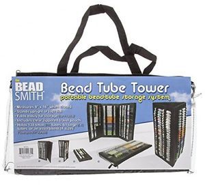 Bead Tube Tower Holds Round Tubes Black Upright Stand Folding Storage New