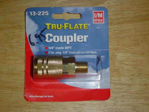 NEW PLEWS TRU-FLATE 13-225 AIR LINE COMPRESSOR 1/4&#034;  MALE COUPLER HOSE FITTING