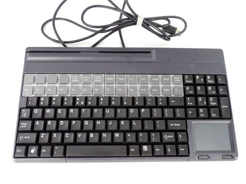 Cherry pos usb magnetic stripe card reader keyboard black spos g86-62411euagsa for sale