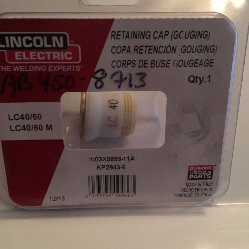 New lincoln kp2843-6 tomahawk 625 lc40 plasma gouge retaining cap (1 each) for sale