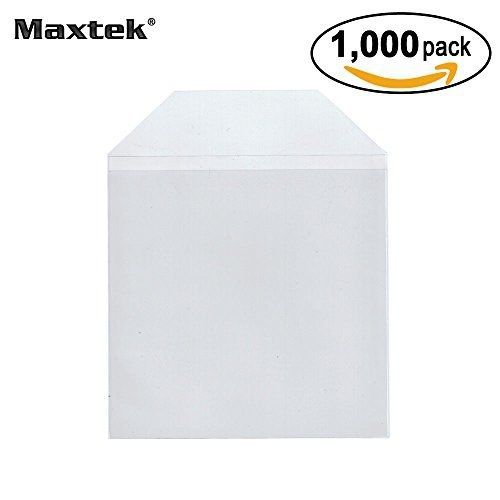 Maxtek 1,000 Pieces Clear Transparent CPP Plastic CD DVD Sleeves Envelope