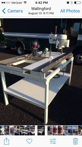 TABLE, FABRIC DRILL, FABRIC CUTTER, HEAT GUN - COMPLETE SETUP - WORKS GREAT