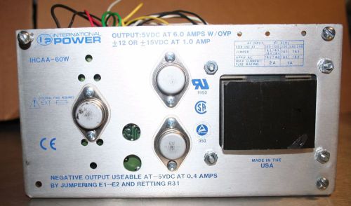 Power-one dc power supply ihcaa-60w 5v/6a, +-12v or +-15v @ 1a for sale