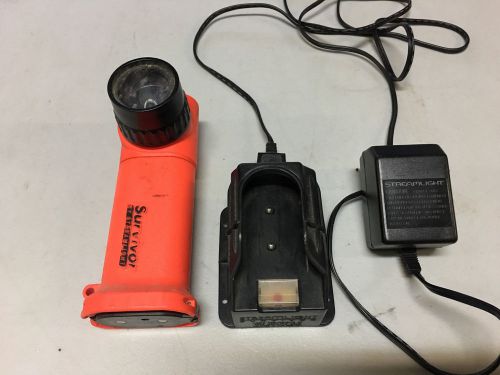 Streamlight sl90x survivor flashlight w/ 90010 ac/dc charger orange fire fighter for sale