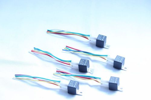 (5pcs) car auto 12v volt dc 30 40 amp spdt relay with socket harness 5pin 5 wire for sale