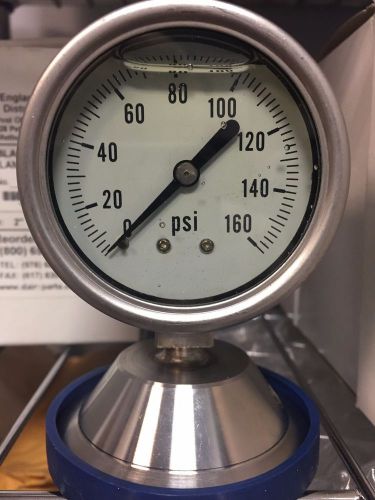 New tri-clamp pressure gauge 0-160 psi stainless steel for sale