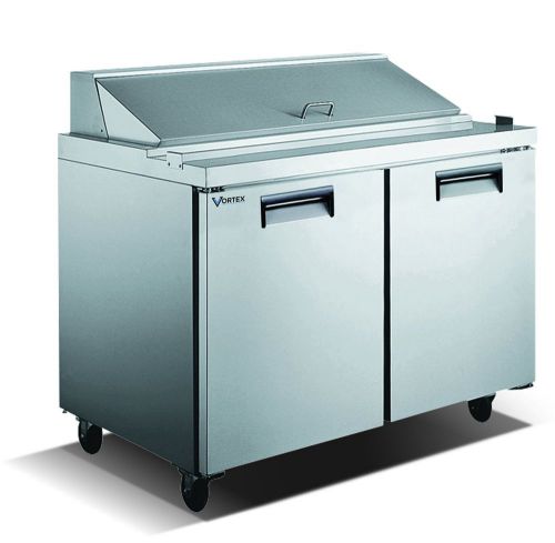 Vortex refrigeration 2 door 60&#034;,24 pan mega top sandwich prep table for sale