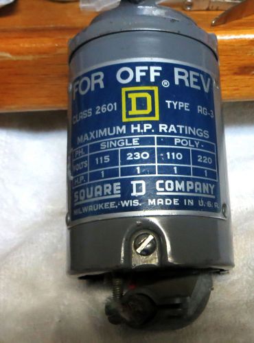 Vintage Square D Class 2601 Type AG-3 F-Off-R Rotary Switch Exc.