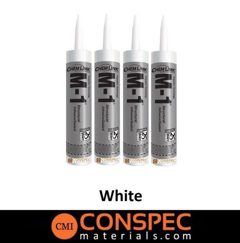 Chemlink m1 white structural sealant - 10.1 oz cartridge x 4 tubes for sale