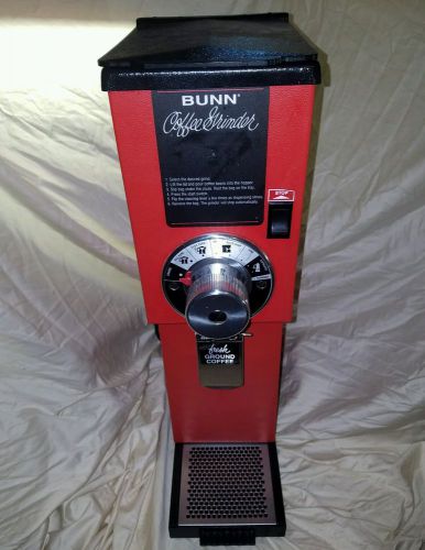 Red Bunn Model G2 HD Gourmet Commercial Retail Coffee Bean Grinder