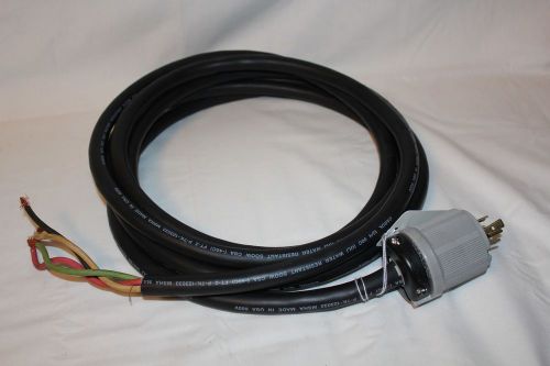12/4 SOOW 600V Wire Cord Cable 15 ft Flexible w 20A 250V 3ph Twist Lock Plug