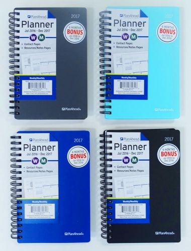 PlanAhead Small 18 Month Planner, July 2016 - December 2017, Assorted Colors (86