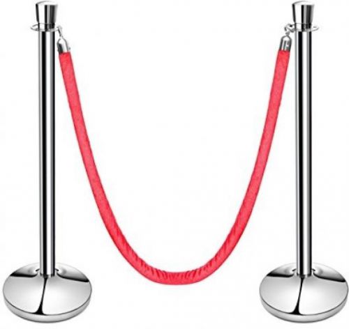 New Star Foodservice 54743 Tulip Top Stainless Steel Stanchions, Set Of 2 Posts
