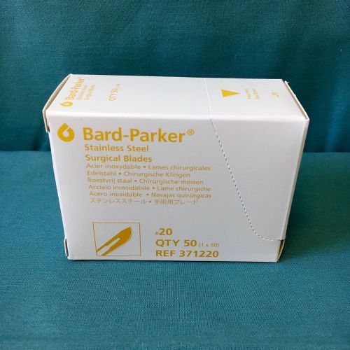 Bard Parker #20 Stainless Steel Surgical Blades Box/50 Ref 371220*