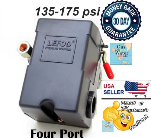 LEFOO Pressure Switch for Air Compressor 135-175 psi FOUR PORT 26A Heavy Duty