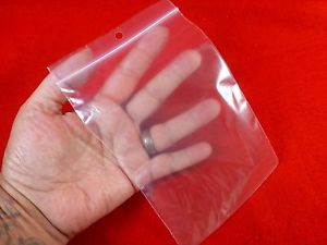 100 4x6 2 mil CLEAR POLY BAGS with HANG HOLE Reclosable Resealable Zipper Top