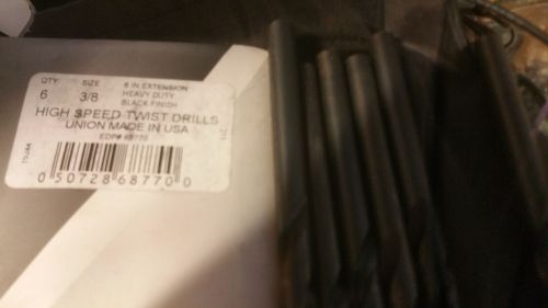 3/8&#034; x 6&#034; extension 135 degree black oxide drill bit 6pc for sale