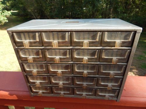 Vintage 20 drawer metal &#034;general industrial co. chicago&#034; cabinet storage bin us for sale