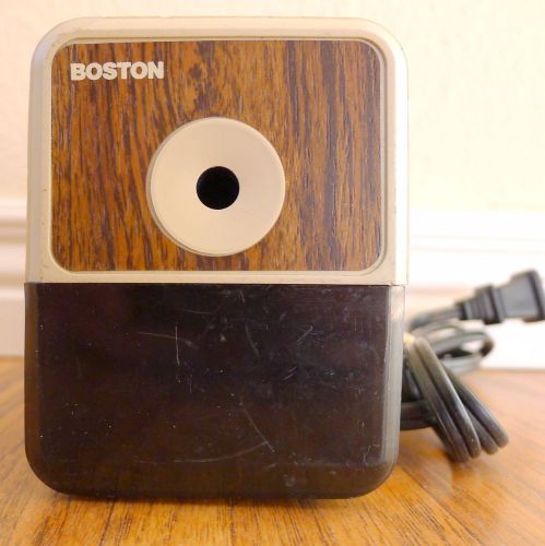 Hunt Boston Model 18 296A Electric Pencil Sharpener &#034;Wood Grain&#034; VINTAGE &amp; WORKS