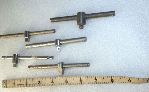 1/4&#034; drive Sliding T handles group of 5 vintage  USA made Craftsman Mac Husky