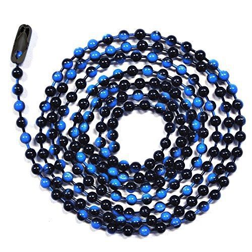Ball Chain Manufacturing 3 Foot Length Ball Chains, #6 Size, Blue Denim Enamel