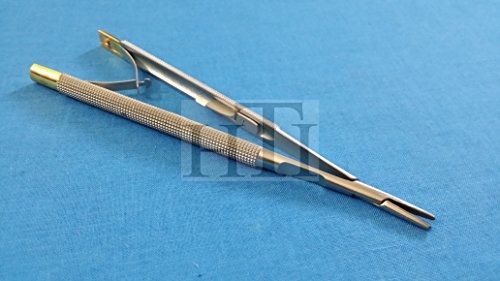 Hti brand t/c barraquer castroviejo needle holder 5.5&#034; ( 14 cm ) straight with for sale