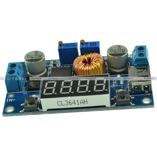 Adjustable 5a cc/cv power step-down charge module led driver w/ usb voltmeter d for sale