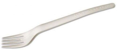 ECO-PRODUCTS, INC. Plantware Renewable and Compostable Cutlery, Fork, Pearl