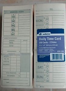 Adams 3.4&#034; X 9&#034; 2-sided Time Cards, Manila,2 x250 Count (9791-250)