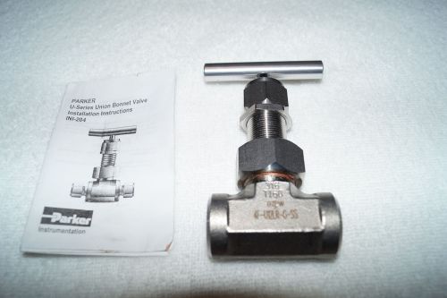 Parker union bonnet valve 1/4 in. fnpt, grafoil packing ss (4f-u12lr-g-ss) for sale