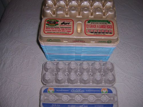 LOT 27 STYROFOAM &amp; CARDBOARD EGG CARTONS HOBBY CRAFTS STORAGE 12 COUNT