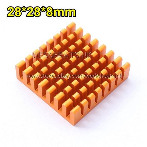 5pcs Gold and Anodized Radiator 28x28x8mm Extruded Aluminum Heatsinks Cooler