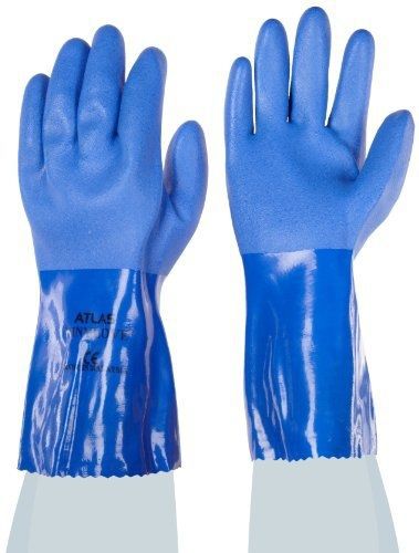 SHOWA Atlas 660 Fully Coated Triple-Dipped PVC Glove, Seamless Knitted Liner,