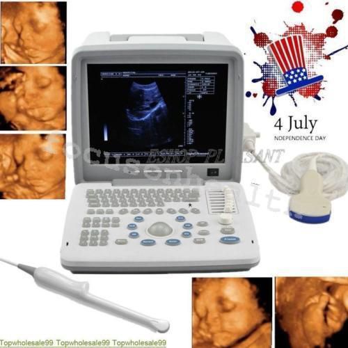 Full Digital Portable Ultrasound Scanner Machine+Convex&amp;Vaginal 2 Probes+FREE 3D