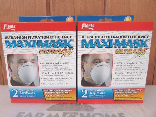 N95 Particulate Respirators Masks ~ (4) Maxi-Mask Ultra 95 ~ New ~ Free Shipping