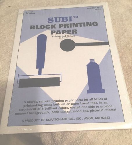 Melissa &amp; Doug Subi Block Printing Paper 40 Sheets, 9 x 12