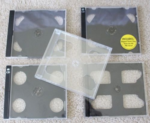 lot of 5 DOUBLE side Blank holder Cases Jewel Case FOR CD DVD