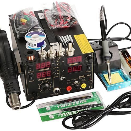 SAIKE 909D 3 in 1 Rework Solder Station Hot Air Gun Soldering iron Power Supply