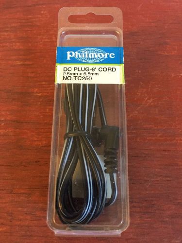2.5mm x 5.5mm x 11.5mm DC Plug with 6 ft. Cord