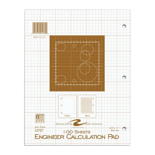 Roaring Spring Engineering Pad 8.5 x 11 Inches Buff 100 Sheets (95182)